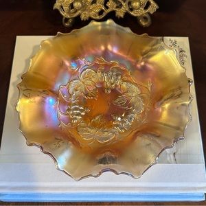 Fenton Marigold Carnival Glass Trinket Dish